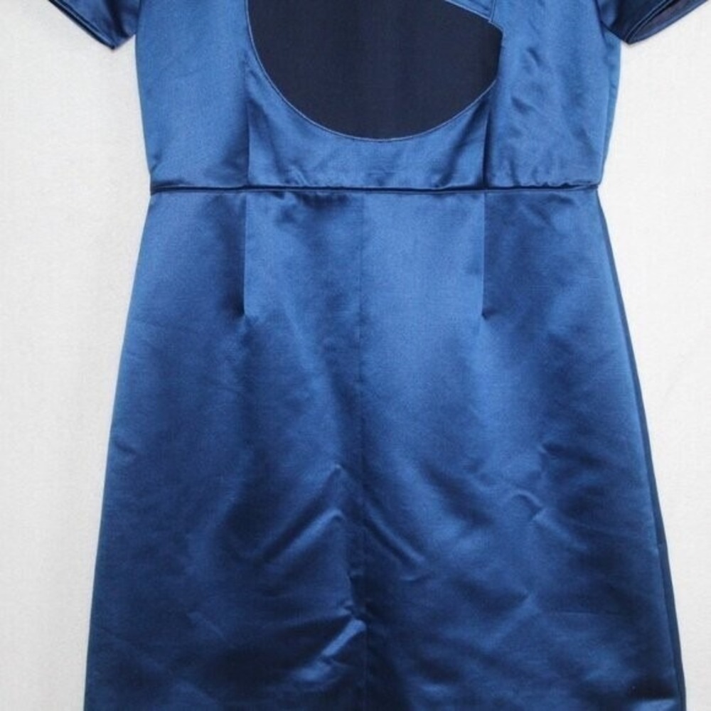 Marc by Marc Jacobs women's mini dress size 6 blue satin silk wool disco chic - Picture 6 of 12